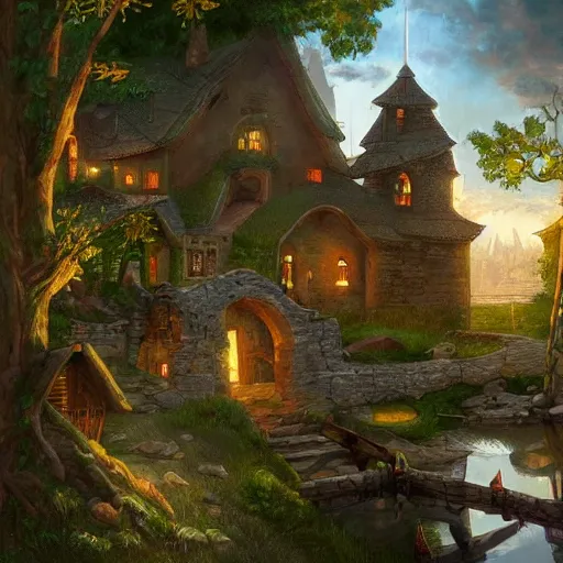 Prompt: idyllic medieval fantasy artwork, trending on artstation, very beautiful scenery award-winning art