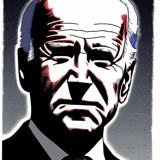 Image similar to Joe Biden looking sinister, by Tsutomu Nihei, highly detailed