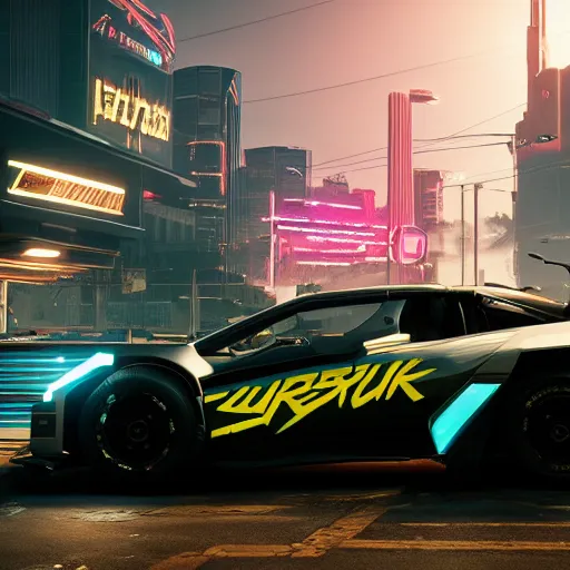 Prompt: Cyberpunk 2077 super car, cinematic lighting, 8k, high resolution, hyper-detailed ,beautiful, hyper realistic