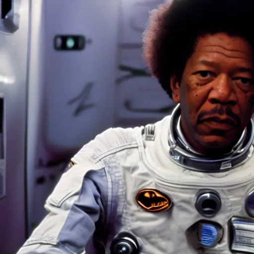 Image similar to a film still of morgan freeman in 2 0 0 1 space oddity