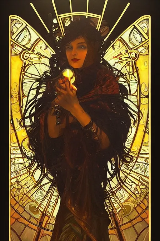 Prompt: a dramatic ethereal epic painting of the homelander | tarot card, art deco, art nouveau, realistic | dramatic lighting | by dresden codak, by mark maggiori and alphonse mucha, | trending on artstation