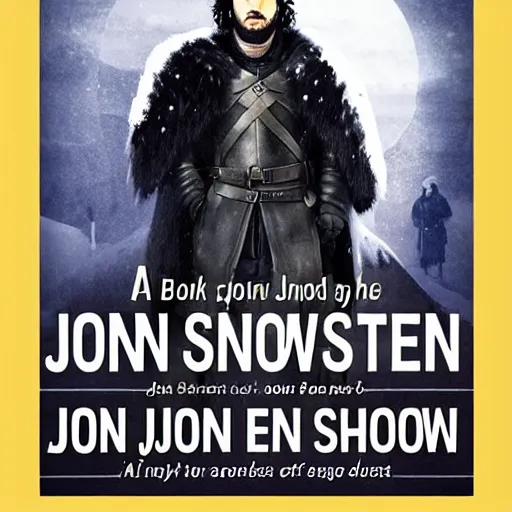 Prompt: a book about jon snow, paperback cover