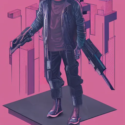 Prompt: cyberpunk tony hawk as the leader of a futuristic communist nation, cybernetics, sharp lines, digital, artstation, colored in