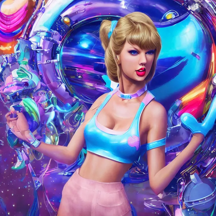 Image similar to portrait of Taylor Swift as Lola Bunny in Space Jam 1996. intricate abstract. intricate artwork. by Tooth Wu, wlop, beeple, dan mumford. octane render, trending on artstation, greg rutkowski very coherent symmetrical artwork. cinematic, hyper realism, high detail, octane render, 8k, iridescent accents