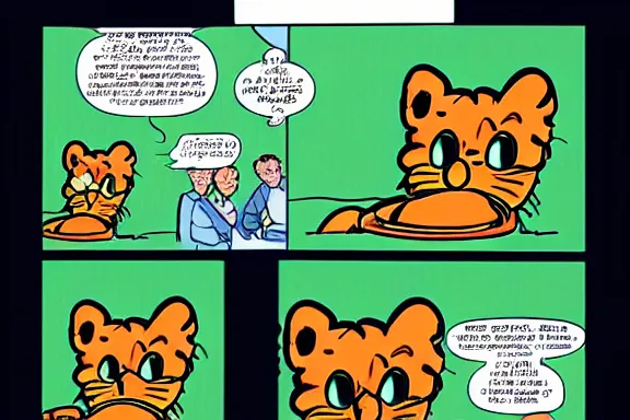 Image similar to a very intricate garfield comic starring garfield, award - winning crisp details