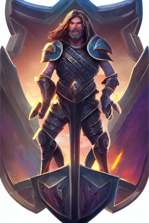 Image similar to shield fantasy epic legends game icon stylized digital illustration radiating a glowing aura global illumination ray tracing hdr fanart arstation by ian pesty and katarzyna da „ bek - chmiel