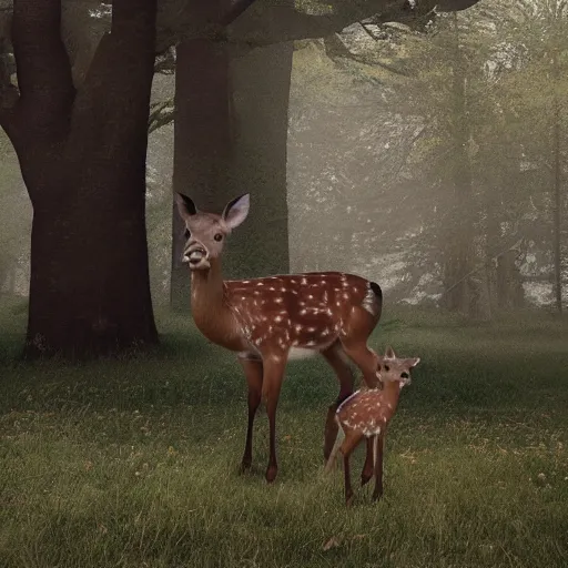 Image similar to hyperrealistic dslr film still of peter grohl disguised as ( baby deer, foal ), stunning 8 k octane comprehensive 3 d render, inspired by istvan sandorfi & greg rutkowski & unreal engine, perfect symmetry, dim volumetric cinematic lighting, extremely hyper - detailed, incredibly real lifelike attributes & flesh texture, intricate, masterpiece, artstation, stunning