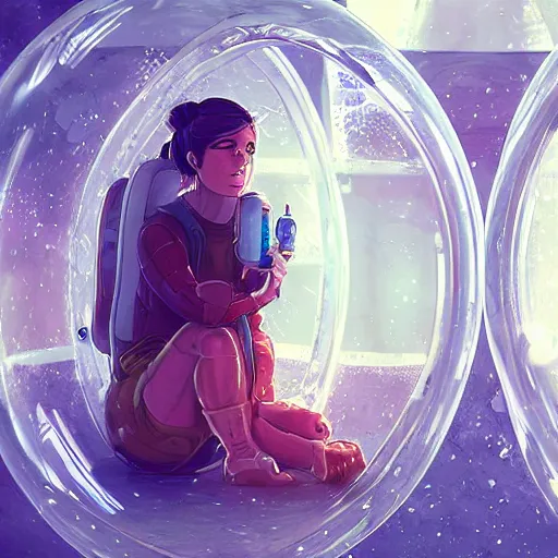 Image similar to humans inside bubbles, artstation