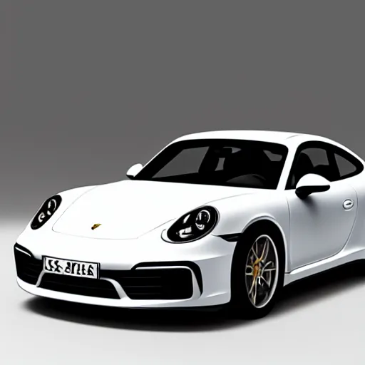 Image similar to (Porsche) designed by Apple, studio light, octane render