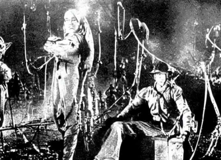 Prompt: scene from the 1919 science fiction film The War Of The Worlds