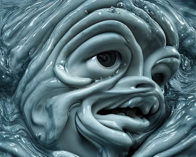 Prompt: a massive porcelain sculpture of a surreal distorted of the melting clock in a desert button trip atmosphere, in the style of johnson tsang, grotesque sculpture, lucid dream series, cinematic, hyper - realistic, very detailed, realistic water splashes, ray tracing, 8 k resolution, long - shot, sharp focus, low angle, 8 5 mm photograph, wide lens