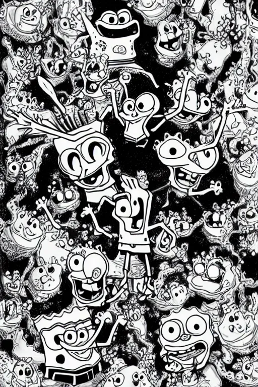 Image similar to SpongeBob in kentaro Miura style