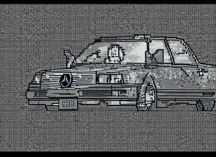 Image similar to synthesized hologram aiburning wrecked mercedes 1 2 4, pixelart, game 8 - bit monochrome gameboy!!, award winning. dramatic. trending on artstation, low resolution sync