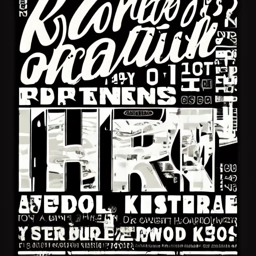 Prompt: typography poster, brutalistic design, y2k