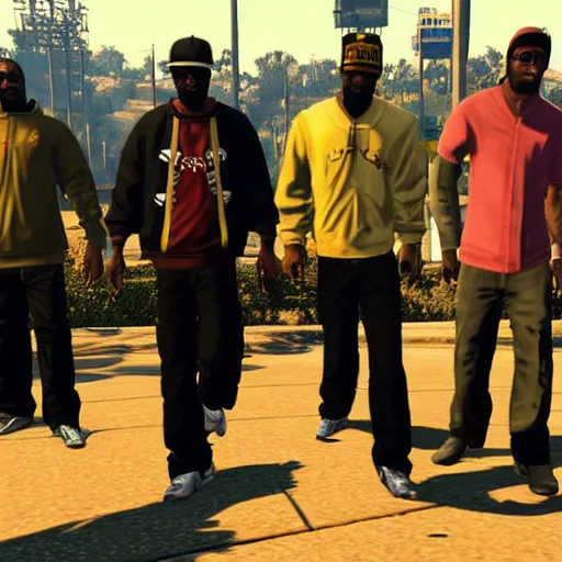 Prompt: Wu-tang clan in GTA 5 4k