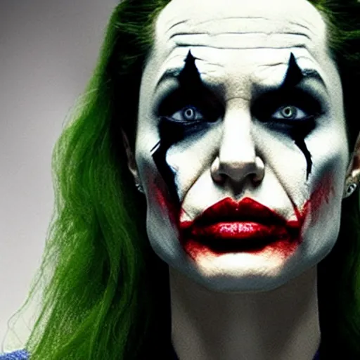 Prompt: Angelina Jolie as The Joker