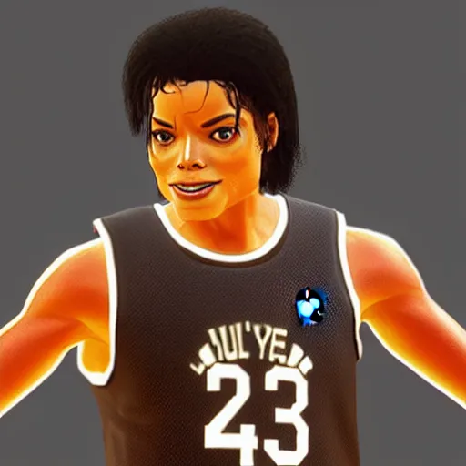 Image similar to a video game still of michael jackson in nba 2 k 2 2