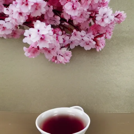 Image similar to photo of cherry blossom tea