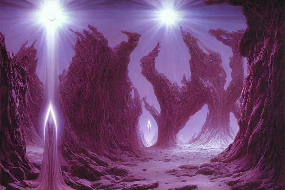 Image similar to infinite divine light, wayne barlowe.