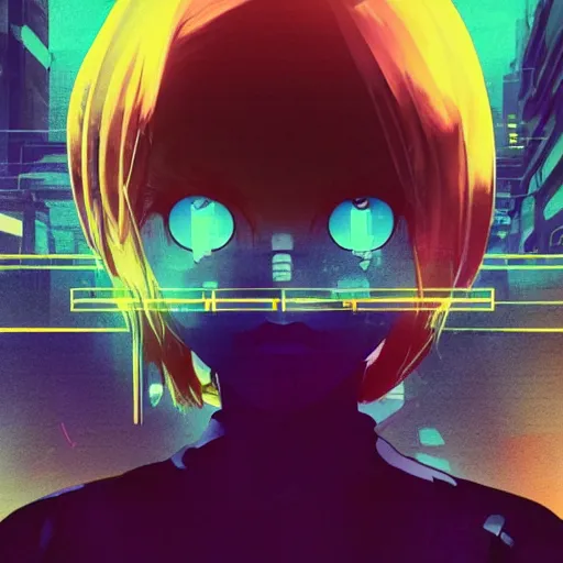 Image similar to Frequency indie album cover, luxury advertisement, indigo filter, blue and black colors. highly detailed post-cyberpunk sci-fi close-up schoolgirl in asian city in style of cytus and deemo, mysterious vibes, by Ilya Kuvshinov, by Greg Tocchini, nier:automata, set in half-life 2, beautiful with eerie vibes, very inspirational, very stylish, with gradients, surrealistic, dystopia, postapocalyptic vibes, depth of field, mist, rich cinematic atmosphere, perfect digital art, mystical journey in strange world, beautiful dramatic dark moody tones and studio lighting, shadows, bastion game, arthouse