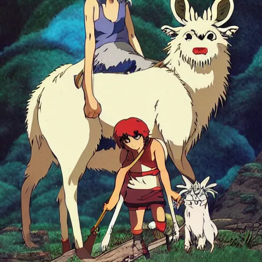 Prompt: princess mononoke, studio ghibli art