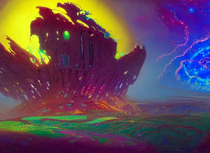 Prompt: A psychedelic item concept art of gaunt starlight sickle , vibrant color scheme, highly detailed, in the style of romanticism, cinematic, artstation, Moebius, Greg rutkowski futurism, no blur, 4k resolution, sharp ages, ultra detailed, style of John Berkey, Norman Rockwell, Hans Thoma, Ivan Shishkin, Tyler Edlin, Thomas Kinkad