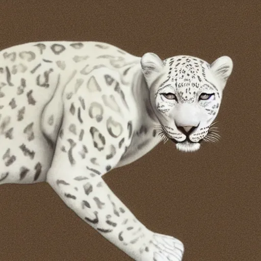 Image similar to a white leopard, black background, hyper realistic