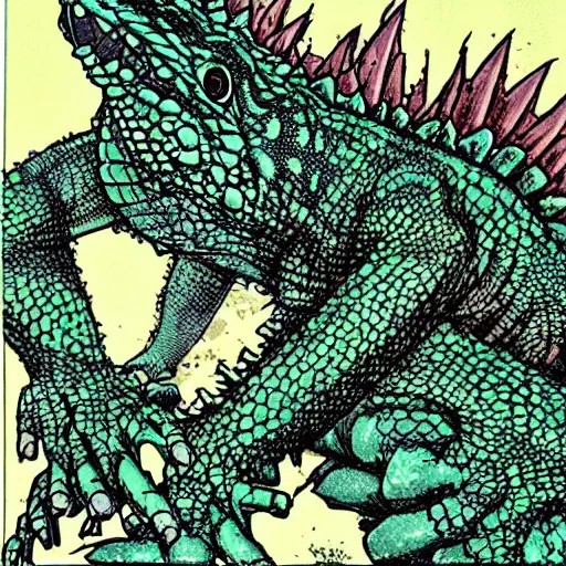 Image similar to lizard monster by q hayashida