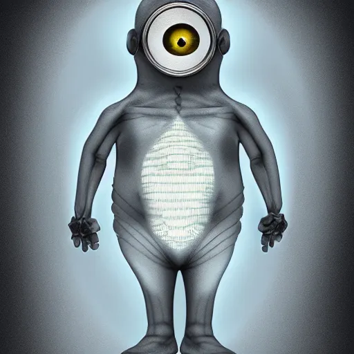 Prompt: X-Ray scan of a minion, concept art, 8k, intricate, digital art, smooth, vector