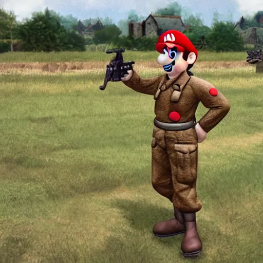 Image similar to mario in the world war two battlefields