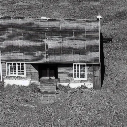 Prompt: electron microscope picture of a house