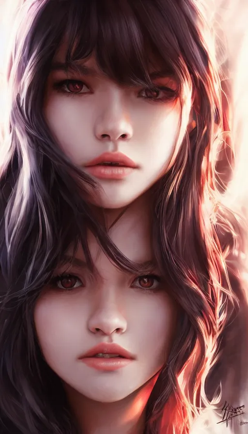 Image similar to madison beer girl portrait, made by stanley artgerm lau, wlop, rossdraws, james jean, andrei riabovitchev, marc simonetti, yoshitaka amano, artstation, cgsociety