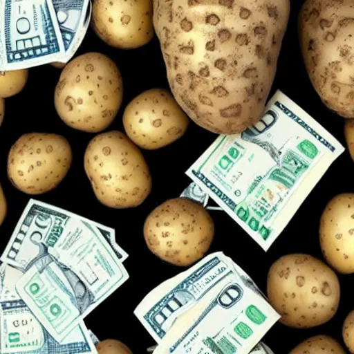 Image similar to mix of dollars and potatoes