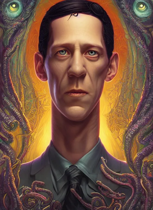 Image similar to lovecraft lovecraftian portrait of arthur, pixar style, by tristan eaton stanley artgerm and tom bagshaw, dali