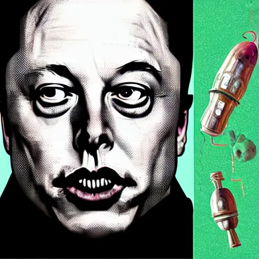 Prompt: graphic illustration, creative design, elon musk as a nun, biopunk, francis bacon, highly detailed, hunter s thompson, concept art