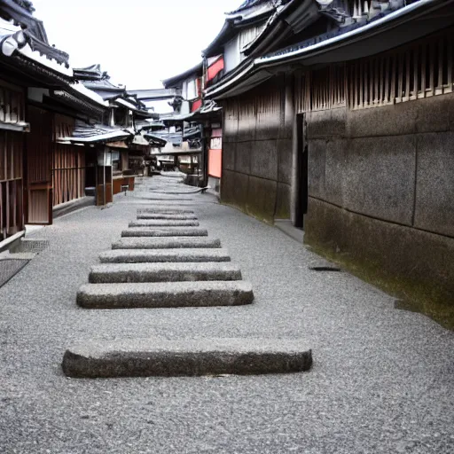 Prompt: japanese city but everyone there turns to stones