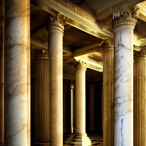 Prompt: photo, god's rejected first draft of humanity, inside a heavenly neo - futuristic greek revival beautiful cloud city with large white marble columns, golden hour lighting, god rays, volumetric lighting and fog