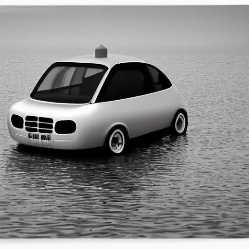 Prompt: a floating car by burdisio, alejandro