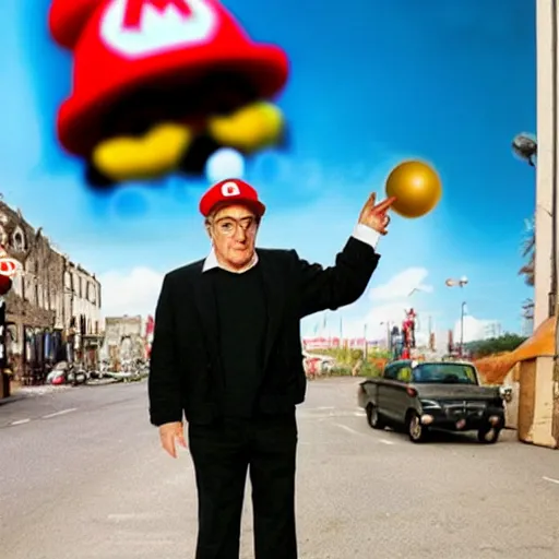 Prompt: Robert de niro as Super Mario, photography