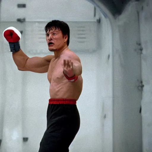 Image similar to elon musk as rocky balboa in rocky 4,