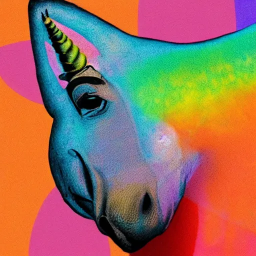 Image similar to photo of a hybrid between a bee and a rainbow unicorn