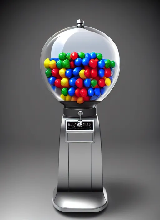 Image similar to hyper realistic award winng 8 k realistic photograph of a futuristic gumball machine