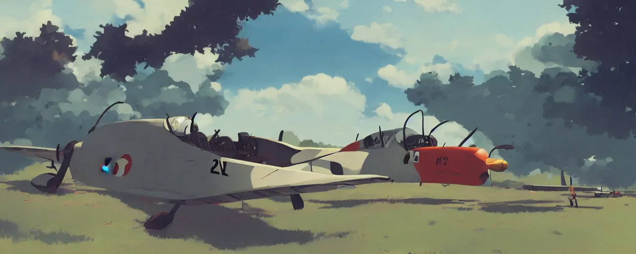 Prompt: japanese zero plane crashing into the ground, atey ghailan, goro fujita, studio ghibli, rim light, stark very bright lighting, clear focus, very coherent