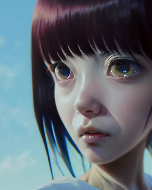 Prompt: unusual close up face portrait of the cute psychotic loser girl, by katsuhiro otomo, yoshitaka amano, nico tanigawa, artgerm, greg rutkowski makoto shinkai takashi takeuchi studio ghibli, akihiko yoshida rendered with intense 3 d effect, hyperrealistic unreal engine 5 render, uhd 8 k