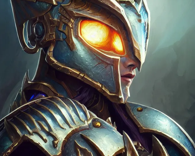 Image similar to extreme close up portrait of a aeldari in wraithbone armor, bottom up lighting, stoic, poised, deep focus, d & d, fantasy, intricate, highly detailed, digital painting, artstation, concept art, matte, sharp focus, illustration, hearthstone, art by artgerm and greg rutkowski and alphonse mucha