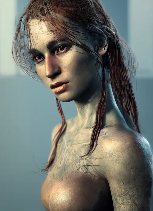 Image similar to beautiful savage woman, hyper detailed, digital art, cinematic lighting, studio quality, smooth render, unreal engine 5, octane renderer