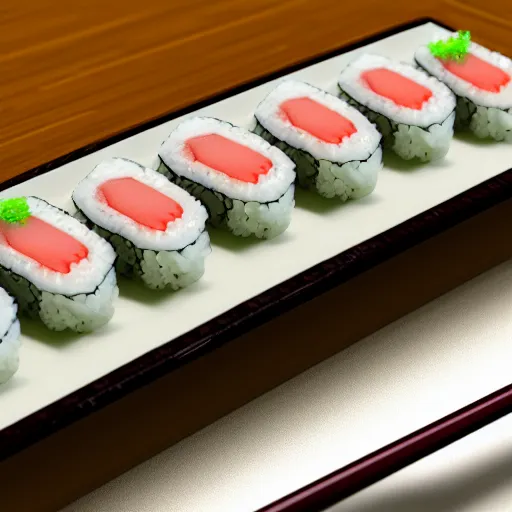 Prompt: an ultra realistic photo of japanese sushi with soy sauce, ultra detailed, super realistic, 8 k