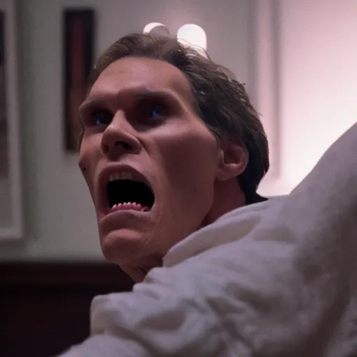 Image similar to Live Action Still of Jerma in The Exorcist, real life, hyperrealistic, ultra realistic, realistic, highly detailed, epic, HD quality, 8k resolution, body and headshot, film still
