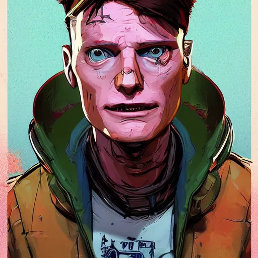 Prompt: a study of cell shaded portrait of marty mcfly as Borderlands 3 concept art, llustration, post grunge, concept art by josan gonzales and wlop, by james jean, Victo ngai, David Rubín, Mike Mignola, Laurie Greasley, highly detailed, sharp focus, alien, Trending on Artstation, HQ, deviantart, art by artgem