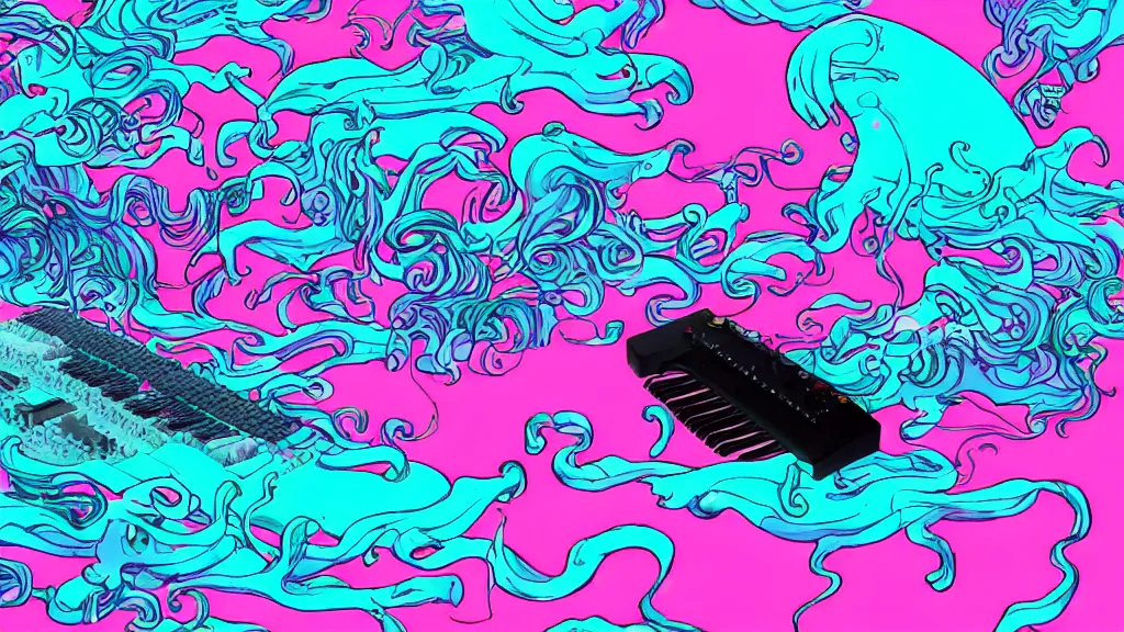 Prompt: seapunk seasick rake synthesizer